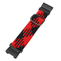 Miniatyrbillede 4 af 8: Elastisk urløkkebånd til Redmi Watch 2 Justerbart legeringsstik Vævet nylon sportsurbånd Rød Sort