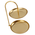 Miniatyrbillede 3 af 8: Dessertstativ Frugtstativ Rund 2 Lags Jern Displayholder til Fest Bryllup Fødselsdag Hjem Guld
