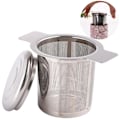 Miniatyrbilde 1 av 8: Tea Mesh Sil Rustfritt stål Te Infuser Sil Ikke giftig Slitesterk med lokk Tefilter