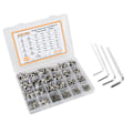 Miniatyrbild 1 av 8: 1220PCS Skruv Mutter Bricka Kit Platt Huvud Hex Socket 304 Rostfritt Stål M2 M3 M4 M5 Skruv Monteringssats