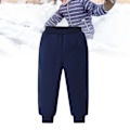 Miniatyrbild 5 av 8: Barn Fleece Sweatpants Elastisk Midja Super Mjuk Bomull Casual Varma Fleece Byxor för Utomhus Vinter Blå L