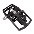 Miniatyrbillede 2 af 8: 1 par cykelpedal i sort aluminiumlegering til mountainbike, låsepedal til konvertering af fladpedal, leje til cykling