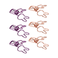 Miniatyrbild 5 av 8: 100 st Bunny Binder Clips ihålig ut stark klämning robust metall söta pappersklämmor för dokument kläder papper