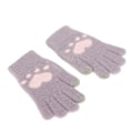 Miniatyrbillede 8 af 8: Sødt kattepote mønster touch screen handsker åndbar blød imitation mink varm tyk handsker lilla