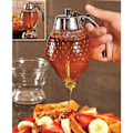 Miniatyrbilde 6 av 8: Honningdispenser Bærbar Akryl Honningkrukkebeholder Honningkakeformet Honningkrukke for Servering Honning og Sirup