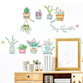 Miniatyrbild 5 av 5: En uppsättning fjärilar krukväxter väggdekaler självhäftande för vardagsrum kök sovrum konst DIY väggdekoration