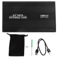 Miniatyrbillede 1 af 8: Harddiskkabinet 2,5 tommer 4 TB LED-indikation Aluminiumshus Hot Swappable 5 Gbps USB 3.0 Port Ekstern HDD-etui Sort