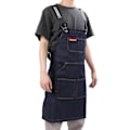 Pikkukuva 6 / 8: Denim Canvas -kynsien kynsien työesiliina Säädettävä Pestävä kampaamoesiliina Miehille Naisille Sininen