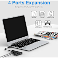 Miniatyrbilde 2 av 5: USB 3.0 Hub Multi USB 4 Port 3.0 5Gbps Bærbar Multi Data Hub Adapter med 30mm Kabel Kompatibel for Macbook/Mac Pro/Mini/iMac/Surface Pro/XPS/Bærbar