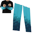 Miniatyrbillede 7 af 8: Arm Sleeves Sol Lys Blå UV Beskyttelse Åndbar Ergonomisk Hurtigtørrende Sol Sleeves til Sport Cykling Udendørs M