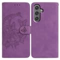 Etui til Samsung Galaxy A56 5G, sommerfugl blomst trykt PU læder pung stativ telefonbeskyttelse Purple