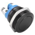 Pikkukuva 6 / 8: Metallipainonappi Ruostumaton teräs 16 mm litteä pyöreä pää vedenpitävä itseasettuva virta 220 V (musta)