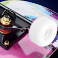 Miniatyrbillede 6 af 8: 4 STK MS2407 PU Hvid 102A/55D Hårdhed Skateboard Dobbelt Rocker Wheel Downspeed glidehjul