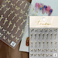 Miniatyrbillede 1 af 5: 5D Luksus Blå og Lilla Blomster Design Negle Stickers Blød Præget Selvklæbende Dekorativ Neglekunst TA255XTJ