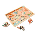 Miniatyrbild 6 av 8: Baby Peg Pussel Board Leksak Trä Zoo Djurmönster Förskolelärande Pusselleksak för småbarn