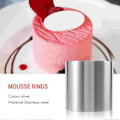 Miniatyrbillede 4 af 5: 8 Stk. Mousse Ringe i Rustfrit Stål Rund Kiks Udskærer Kageform Køkkenbageværktøj kompatibelt med Tærte,F