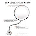Miniatyrbillede 3 af 7: 10X forstørrende makeup-spejl med LED-lys kosmetisk spejl 360 graders rotation skønhedsspejl til bordplade på badeværelset