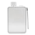 Miniatyrbild 1 av 8: Platt vattenflaska plast läckagesäker transparent fyrkantig bärbar A5 papper vattenflaska 380ml vit