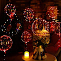 Miniatyrbillede 2 af 5: Lysende Balloner, 10 Pakker 61 cm Valentinsdag Bobo Balloner med 3 meter LED Lys Kæder til Valentinsdag Bryllup Jul Fødselsdagsfest (