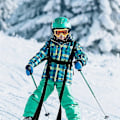 Miniatyrbillede 2 af 4: Ski- og snowboardsele til børn - Træningsline til at lære dit barn det grundlæggende i skiløb og snowboarding - JRCN sort