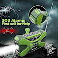 Pikkukuva 2 / 5: 10000mah Hätäradio, Aurinkokenno- ja Käsikampi Radio, Kannettava Radio Puhelimen Laturilla, Led-taskulamppu Vihreä - Uusi SZJR