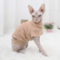 Miniatyrbillede 5 af 5: Små Hunde Jumpere Blød Fleece Vest Hunde Sweatshirt Hårløs Kat Chihuahua Bulldogs Brun S