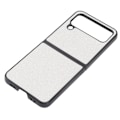 Miniatyrbild 6 av 8: Blank telefonfodral med mockafoder, ABS, repbeständigt, vikbart skärmskydd för Samsung Galaxy Z FLIP 4, vitt