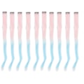 Miniatyrbild 1 av 8: 10 st färgade clip-in-hårdelar, gradient långa raka syntetiska hårförlängningar för cosplay-fest, rosa gradient himmelsblå