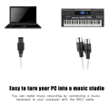Miniatyrbild 8 av 8: MIDI till USB kabelomvandlare MIDI-gränssnittsadapter Sladd Keyboard Musikredigeringslinje