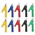Miniatyrbillede 8 af 8: Krokodilleclips isoleret testklemme 4 mm jack 10 mm åbning Rød Sort Gul Blå Grøn 60049
