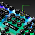 Miniatyrbillede 5 af 8: Tastatur Mus Combo Punk Retro Keycaps USB Kablet Farverig baggrundsbelyst Holdbar ABS tastatur og mus til gaming bærbar PC Black Punk Sæt