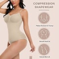Miniatyrbild 3 av 5: Sömlös fast magkontroll dam full body shaper bantningsdräkt 2XL hudfärg
