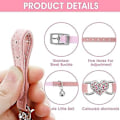 Miniatyrbillede 3 af 5: Justerbart hjerteformet halsbånd med klokke, justerbart halsbånd med rhinestone sikkerhedssele til små katte og hunde (Sort+Pink)
