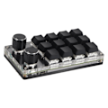 Miniatyrbild 2 av 8: Programmerbart makrotangentbord 2 knoppar blå switch svart 12 tangenter minitangentbord med RGB för kontorsspel Musikmedia