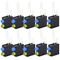 Miniatyrbilde 5 av 8: 100 stk LED-lysholder 90 graders bøying Dobbelt hull industrielle deler svart opp gul ned blå