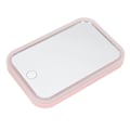 Miniatyrbilde 5 av 8: Opplyst sminkespeil Rosa LED Touch Control Firkantet speil Skrivebordsutfylling Justerbar lysstyrke Rotativt sminkespeil