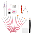 Miniatyrbild 2 av 8: Professionellt nagelkonstverktyg nagelbandstrimningskvarn pusher set gelborstar kit