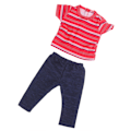 Miniatyrbild 2 av 8: 18-tums dockkläder Outfit Nyfödda babydockor Kläder Set Barn Barn Födelsedagspresent Röd Vit Randig
