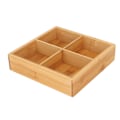 Miniatyrbilde 1 av 8: Snacks serveringsbrett i bambus, malingsfri, trygt og miljøvennlig, delt serveringsbeholder for tørket frukt, 4 rom