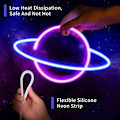 Miniatyrbild 2 av 4: 3 st Neonlogotyp för väggdekoration, LED-neon för sovrum, USB eller batteridriven belysning rymdelement Alien Planet Rocket Barn, tonåringar pojke