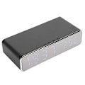 Miniatyrbillede 5 af 8: Multifunktionel trådløs oplader USB digital LED bordalarm ur termometer til xiaomi sølv