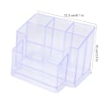 Miniatyrbillede 8 af 8: Populær kontorartikler Transparent Multifunktions Penholder med Card Box i Transparent White
