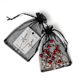 Miniatyrbillede 2 af 5: 100 stk. sorte 9x12 cm bryllupsgaveposer med snøre til makeup, slik, babyshower