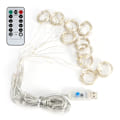 Miniatyrbild 4 av 8: 3x2m USB-fjärrkontroll 200LED Chip Curtain String Lights med 8 belysningslägen Heminredning