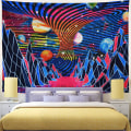 Miniatyrbilde 1 av 5: Mountain Planet Tornado Wave Tapestry Retro Ab Wall Tapestry