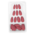 Miniatyrbillede 1 af 8: 24 stk. Nail Art-tip sæt mat ren farve kunstige falske negle Fuldt dækkende falske negletipsF126