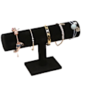 Miniatyrbilde 4 av 8: T Bar Armbånd Holder Flanelett Utseende Delikat Moderne Klokke Display Stand Smykker Display Svart