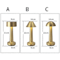 Miniatyrbillede 5 af 5: Genopladelig LED Bordlampe Touch Sensor Skrivebordslampe Svampelampe Soveværelse Restaurant Bar Kaffebar Indretning Guld A