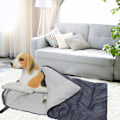 Miniatyrbillede 7 af 8: Vandtæt kæledyrs sovepose tæt tilpasning varm foldbar hund seng indendørs udendørs rejse lysegrå foring 110x70cm/43.3x27.6in