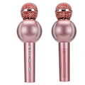 Miniatyrbilde 3 av 8: Multifunksjonell trådløs Bluetooth-mikrofon for telefon for karaoke (rosa gull)